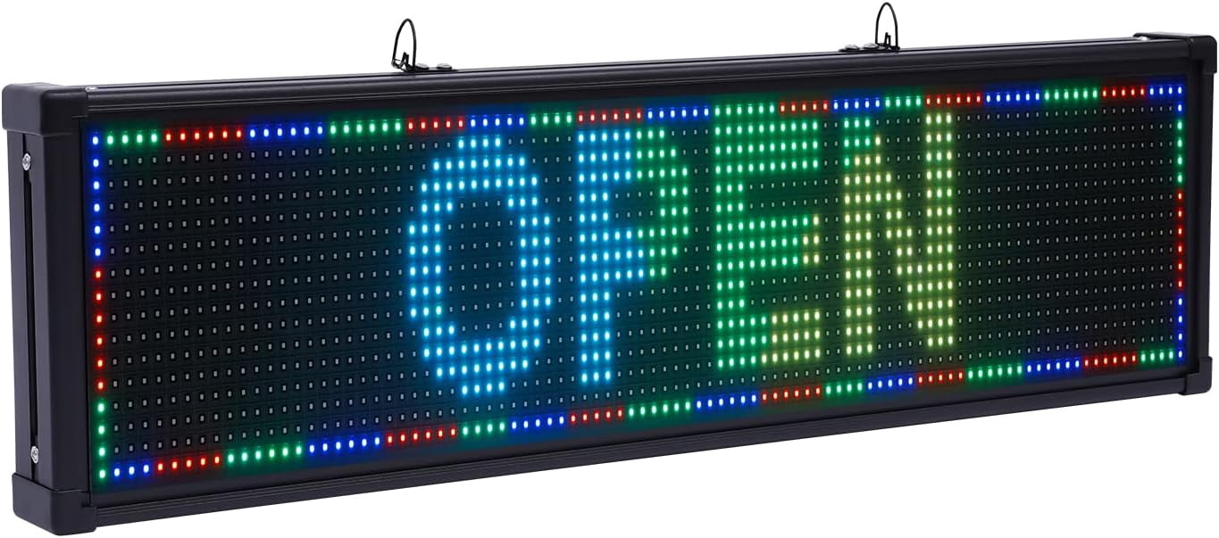 Scrolling Huge Bright Advertising LED Signs,110V LED Store Sign Open Signs for Business PC/Phone/U Disk Control Programmable LED Display for Store Car Bar Hotel (26''x8'')