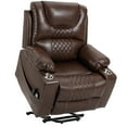 thumbnail image 4 of LEGAHOME Large Lift Recliner with Heated and Massage Functions, Extended Leather Lift Chair with Remotes and 2 Cup Holders, Oversized Electric Power Lounge Sofa for Elderly Big Men, Brown, 4 of 16