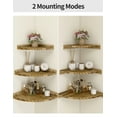 thumbnail image 3 of Afuly Floating Corner Shelves for Wall, Rustic Solid Brown Wood Wall Mounted Corner Shelf, 3 Set, 3 of 6