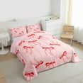 thumbnail image 4 of Feelyou Princess Cute Bow Bedding Comforter Set for Kid, Kawaii Cartoon Bowknot Twin Comforter Sets, Fairy Tale Theme Reversible Bedding Set, Microfiber Bedroom Decor, 2-Piece, 4 of 9