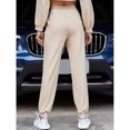 thumbnail image 4 of Pantalones De Chándal Cintura Elástica Color Puro Bolsillo Con Cordón Pantalones Deportivos Largos Casuales Para Mujer Amarillo Claro XXL, 4 of 6