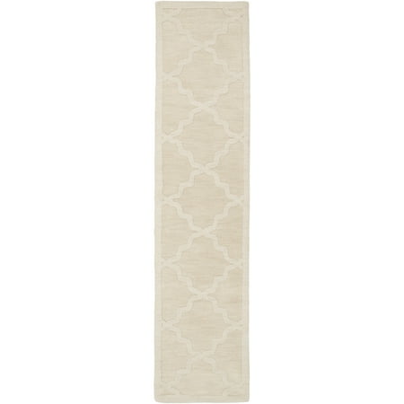 

Art of Knot Central Park Abbey Cream 2 3 x 14 Modern Trellis Area Rug
