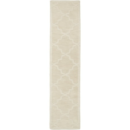 

Art of Knot Central Park Abbey Cream 2 3 x 14 Modern Trellis Area Rug