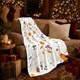 thumbnail image 3 of Cute decorative motif Pumpkin autumn celebration, Warm Flannel Blanket for Living Room and Reading Nook, Festive autumn celebration Scene, Art Lovers autumn celebration Gift, Festive Home Decor, 3 of 9