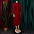 thumbnail image 5 of AURA Plus Size Autumn Pleated A Line Commuter Dress Elegant High Waist Midi OL Dress XL XXXL, 5 of 10