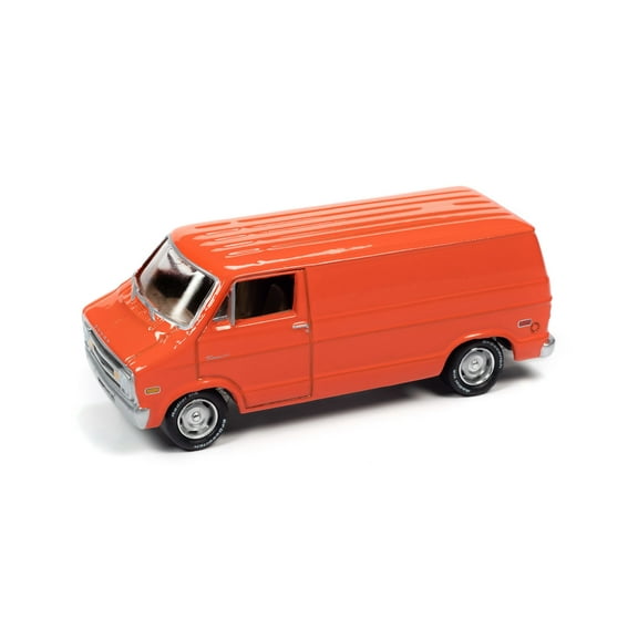 1976 Dodge Tradesman Van, Gloss Red-Orange - Johnny Lightning JLCG026/48A - 1/64 Scale Diecast Model Car