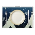 thumbnail image 3 of Fenyluxe  Christmas Placemats,Christmas Tree Snowflake Night Sky Pattern and Heat Resistant Dining Table Mats,Set of 4(Blue) 18x12in, 3 of 8