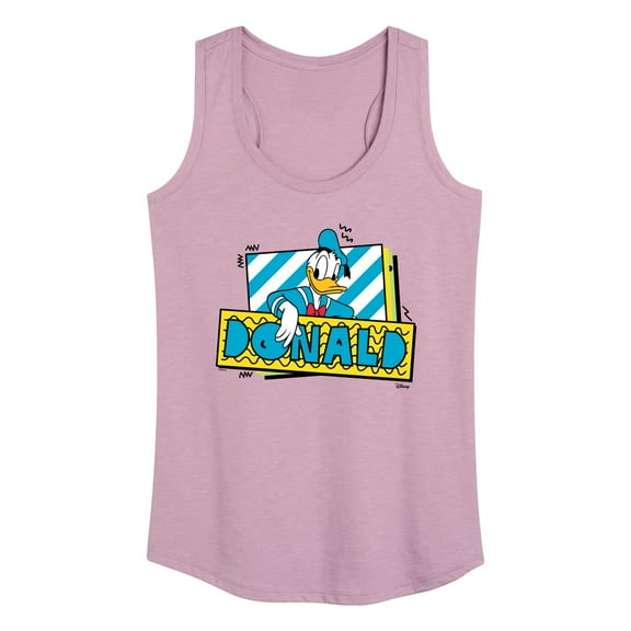 Disney - Leaning Donald Duck With Nametag - Women's Racerback Tank Top