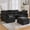 Black, variant on LQLI 85.4" U Shaped Modern Cloud Sofa Modular Sectional Couch with Ottoman and 2 USB,5-Seat Chenille Deep Seat Sofa with a Phone Holder for Living Room,Bedroom and Apartment
