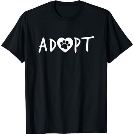 ADOPT Pawprint Cute Dog Cat Pet Shelter Rescue T-Shirt