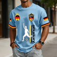 thumbnail image 2 of Soccer Cup 2026 Jersey for Men, Crew Neck Short Sleeve Deutschland Kicker Graphic Tee with Waffle Knit - Breathable Athletic Top Light Blue XL, 2 of 7