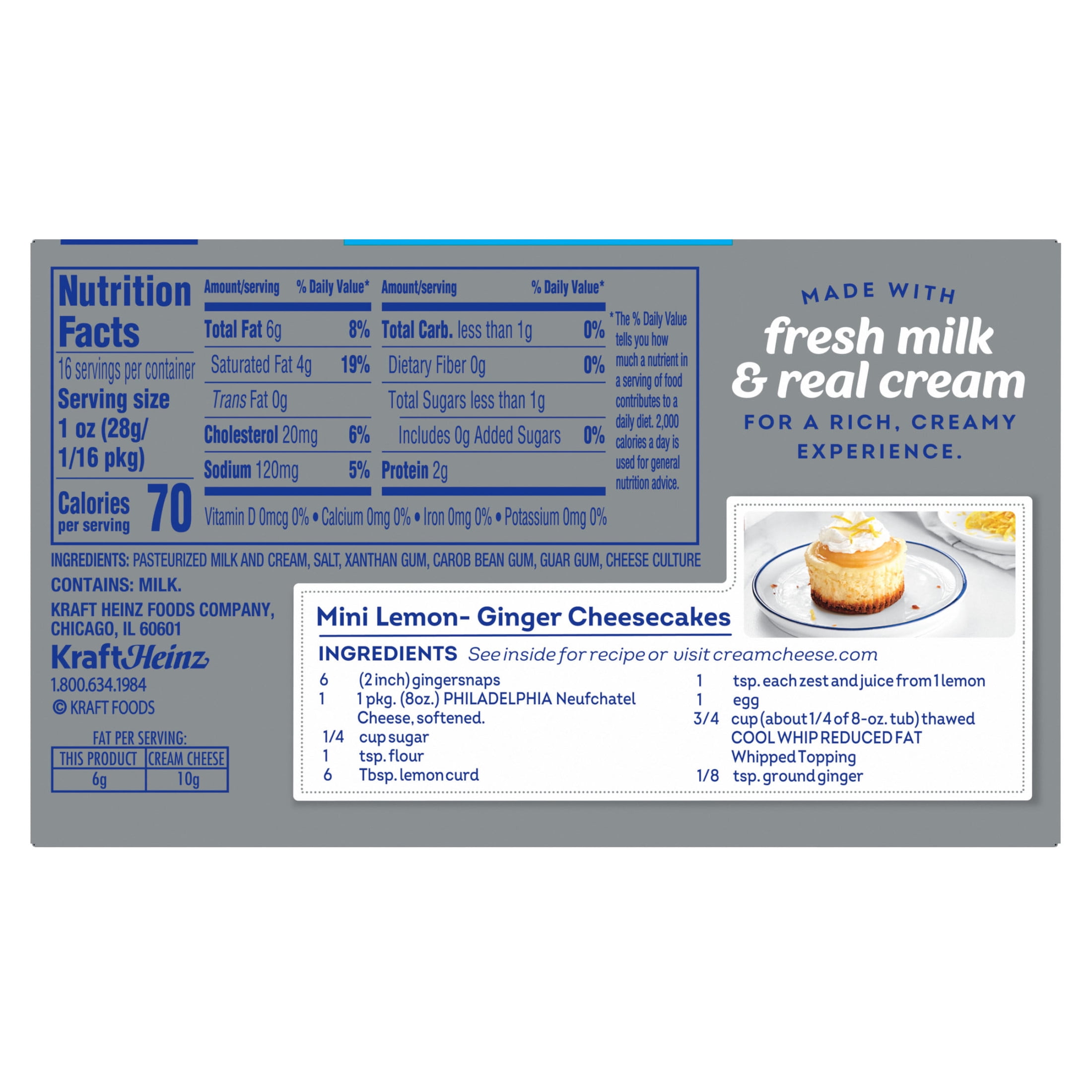 Philadelphia Neufchatel Cheese, 2 Blocks, for Recipes and Baking, 1/3 Less Fat, No Artificial Preservatives, Flavors or Dyes, 8 oz