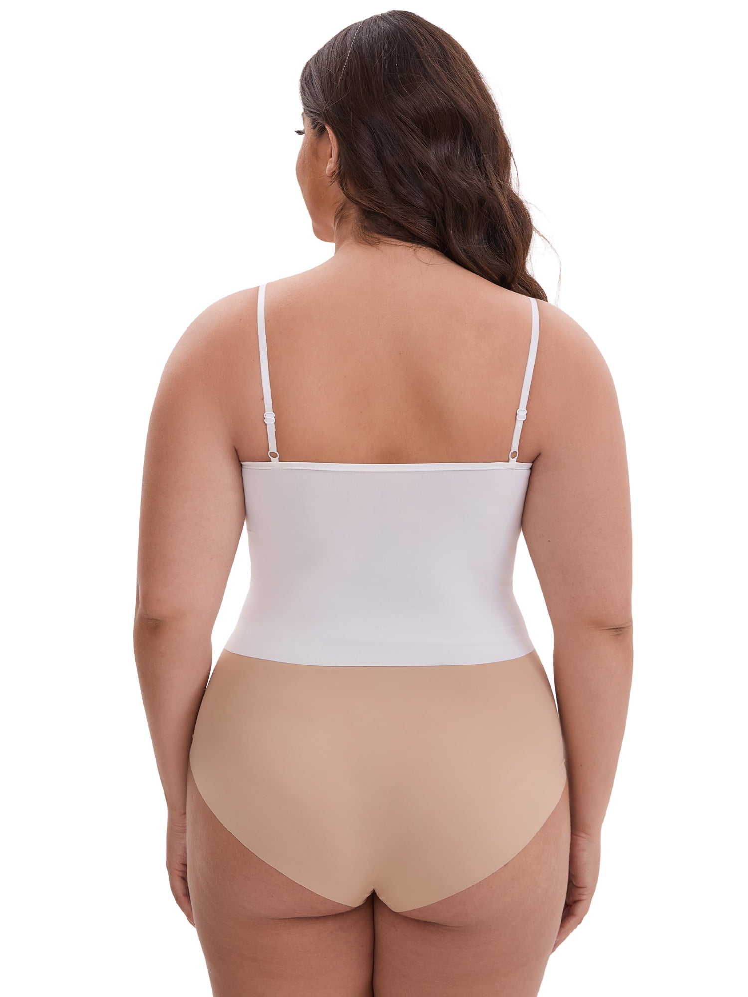 DARING DIVA Women's Plus Spaghetti Straps Wireless Padded Camisole XL White