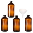 thumbnail image 4 of 4 Pcs Bouteilles de Réactif en Verre Marron Petite Bouche avec 1 Entonnoir, 4 of 5