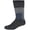 Black, variant on Men's 2 pairs Brushed Charcoal Fiber Crew, Color Block Socks, Sizes 6-12, Black