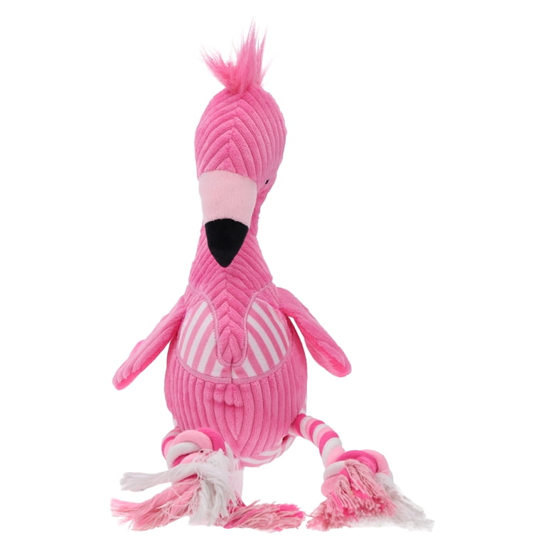 Vibrant Life Summer Plush Pink Flamingo Dog Toy with Rope, Chew
