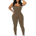 thumbnail image 2 of Fjofpr Womens Shapewear Women's Sleeveless Backless Waist Closing Jumpsuit Solid Color High Waist Tight Sports Yoga Jumpsuit, 2 of 6