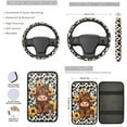 thumbnail image 3 of Jeiento Highland Cow Car Accessories 13pcs Car Seat Covers and Steering Wheel Cover Sunflower Seat Belt Pad Cover Auto Armrest Cover Cushion Keychain Cup Holders, 3 of 8