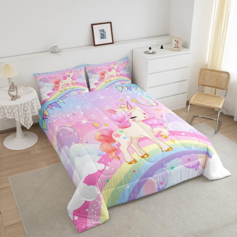 ABAKUHAUS Unicorn Partito Lenzuolo con Angoli, Lettering Mano, Morbido Tessuto Decorativo da Letto Tasca Elastica a Tutto Tondo, 90 x 190 cm, Albicocca Pallido Rosa Nero