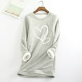 thumbnail image 2 of Warm Winter Tops for Women Fleece Pullover Lined Underwear Thick Long Sleeve Round Neck Trendy Print Casual Loose Sweatshirts,Gray 3,S, 2 of 5