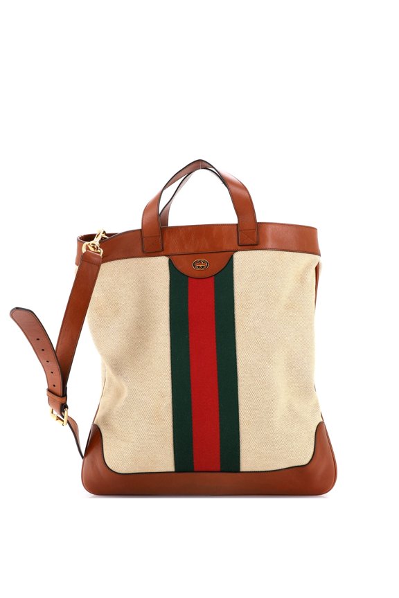 Pre-Owned Shopping Tote Vintage Web Canvas Large By Rebag