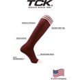 thumbnail image 4 of TCK Prosport Kids Soccer Socks – Long Striped Tube Socks for Boys, Girls, Football & Softball (Maroon/White, Medium), 4 of 4