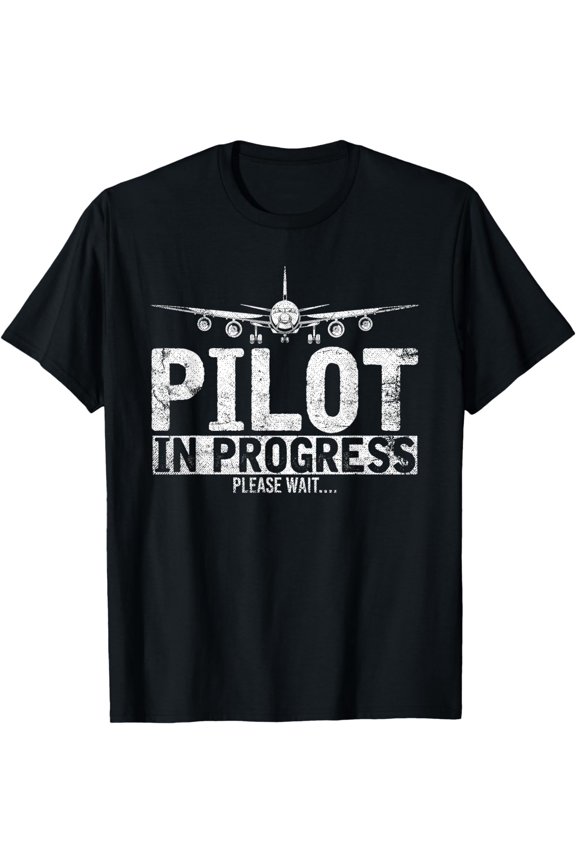 t-shirt Funny Copilot Gift Flight Pilot In Progress Future Pilot T-Shirt.