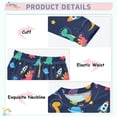thumbnail image 4 of joogoo Cartoon Planet Dinosaur 2 Piece Long Sleeve Tee and Pants Cotton Pajama Set 4T, 4 of 7