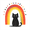 Black Cat Rainbow, variant on Yayeee Kids Hooded Towels Toddler Soft Absorbent Beach Bathing Wrap 50" x 23.5", Black Cat Rainbow