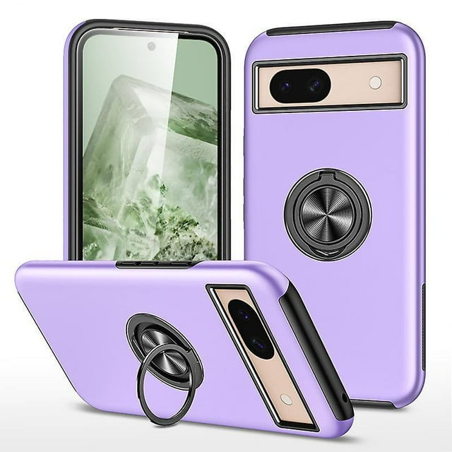 For Google Pixel 8A Case, Heavy Duty Military Anti-fall Shockproof Case with Ring Holder Kickstand For Google Pixel 8a