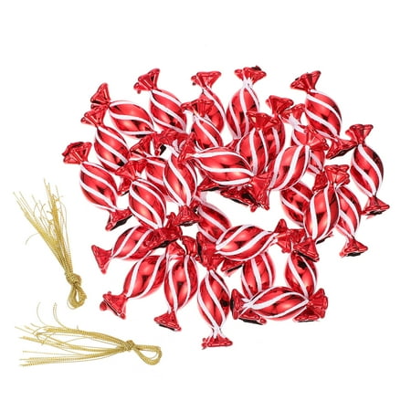 

30PCS Xmas Red Candy Shape Pendant Christmas Scene Layout Red Candy Pendant