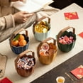 thumbnail image 6 of Vintage Ceramic Serving Basket with Handle, Rustic Fruit Bowl for Snacks & Kitchen Table Centerpiece, 6 of 6