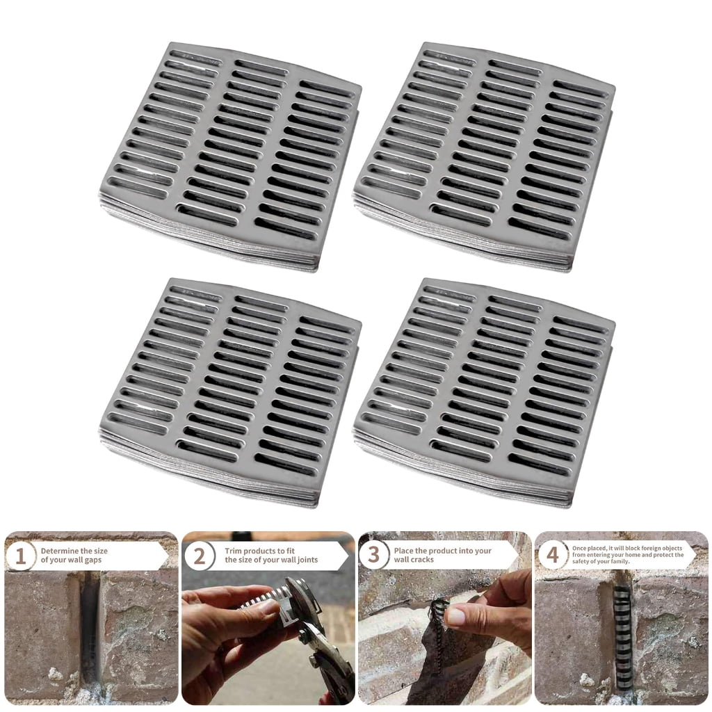 Tizuqe 40pcs Multiple Use Steel Weep Hole Covers easy installs Ventilation Solution Interior Wall Moisture Prevention for Brick