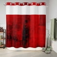 thumbnail image 6 of No Hook Shower Curtain, Red Shower Curtains for Bathroom with See Through Top Window, Retro Oil Painting Modern Abstract Art Aesthetics Waterproof & Washable Bath Curtain 66"x72", 6 of 9