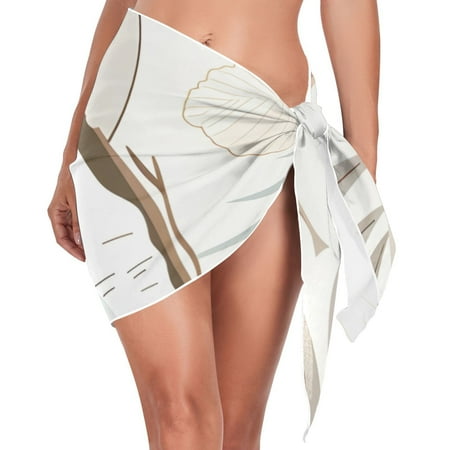 Ckdifva Coconut and Leaves Beach Cover Up for Women Swimsuit Coverups Bikini Wrap Short Skirt