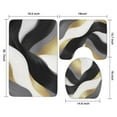 thumbnail image 3 of Black White Gray Gold Marble Pattern Bathroom Rugs Sets 3 Piece,Toilet Cover Set,Absorbent Non Slip Bathroom Mats Sets with U-Shaped Contour Rug Toilet Rug Set, 3 of 5
