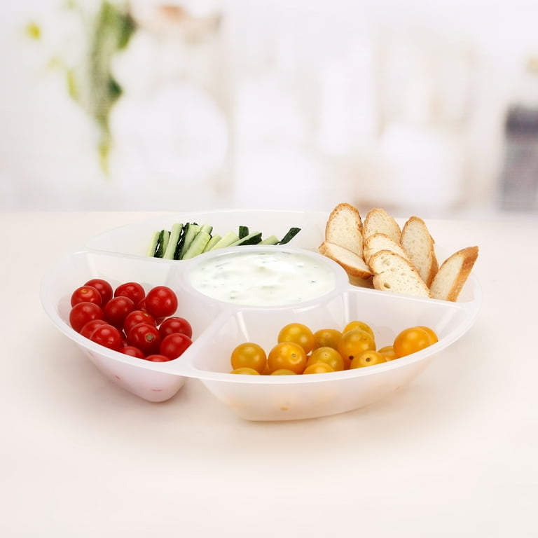 Mainstays 5-Compartment Acrylic Chip and Dip Serving Tray, Clear