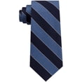 thumbnail image 1 of Club Room Cravate Autonouée à Rayures Bar Encadrée pour Homme, Bleu, Taille Unique, 1 of 1