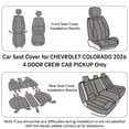 thumbnail image 2 of 2026 for CHEVROLET COLORADO Seat Cover, Black Car Seat Covers, Waterproof Faux Leather 5 Piece Full Set Wear Resistance Beautify Interior, 4 DOOR CREW CAB PICKUP, Protect Car Seats, 2 of 9