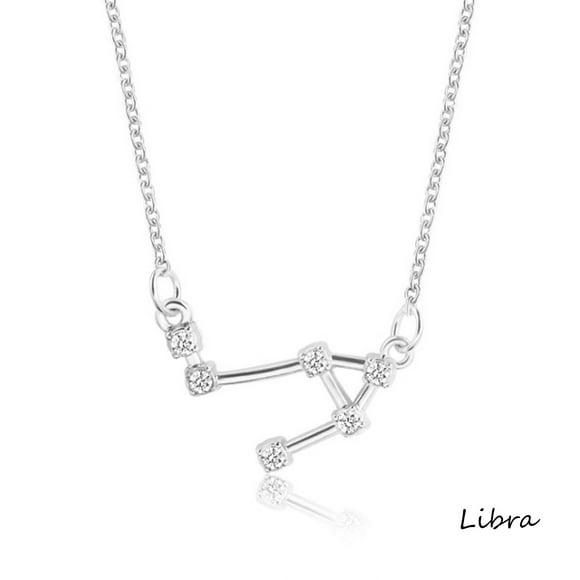 Openpig Sterling Silver Astrology 12 Constellation Horoscope Astrology Zodiac Necklace Birthday Jewelry for Women
