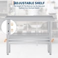 thumbnail image 4 of Bingirl 24 x 60 in Stainless Steel Prep Table with Rounded Corners Ultra-Thick Commercial Grade Adjustable Undershelf Heavy Duty 660 Lbs Countertop Load for Commercial and Outdoor Use, 4 of 7