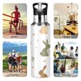 thumbnail image 7 of Yayeee 20oz Insulated Water Bottle Double Wall Stainless Steel with Flip Straw Lid, Cartoon Bunnies, 7 of 7