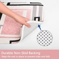 thumbnail image 6 of 4 Pcs Red Geometric Shower Curtain Sets with Non-Slip Rugs, Toilet Lid Cover and Bath Mat, Abstract Geometric Modern Shower Curtain with 12 Hooks, Black and Red Bathroom Set, 6 of 7