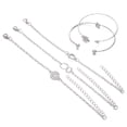 thumbnail image 2 of 5pcs Crystal Bracelets Set Silver Foil Bangle Arrow Circle Bangle Star Hand Chain, 2 of 3