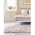 thumbnail image 5 of Unique Loom Floral Shag Collection Area Rug - Carved (9' x 12' 2" Rectangle Light Brown), 5 of 7