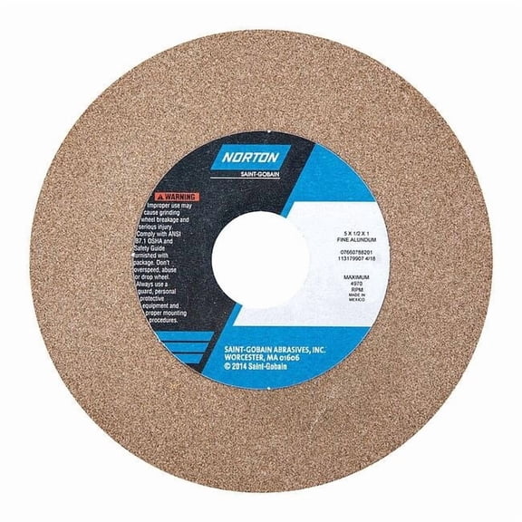 Norton Abrasives Grinding Wheel, 5in.Dia, AO, 100/120G, Brown 07660788201