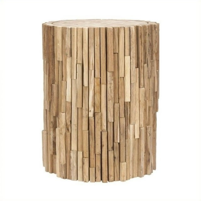 Safavieh Tabouret Rond Nico en Teck Marron