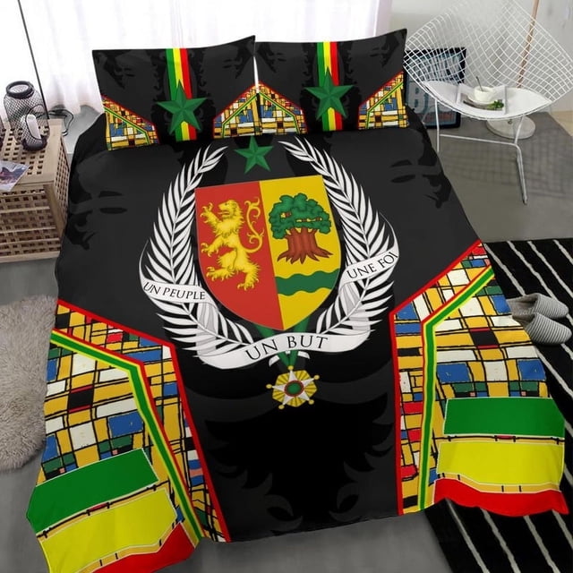 Senegal Juego De Cama Bandera De Senegal Color Y Escudo De Brazo Rlt6