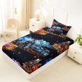 thumbnail image 4 of Manfei Vintage Train Twin Sheets,Colorful Railway Bedding,3 Pieces,1 Fitted Sheet and 1 Pillowcase, 4 of 6