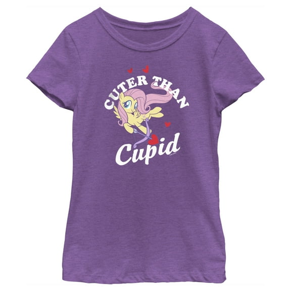 Girl's My Little Pony: Friendship is Magic Cuter Than Cupid  Graphic Tee Purple Berry Medium